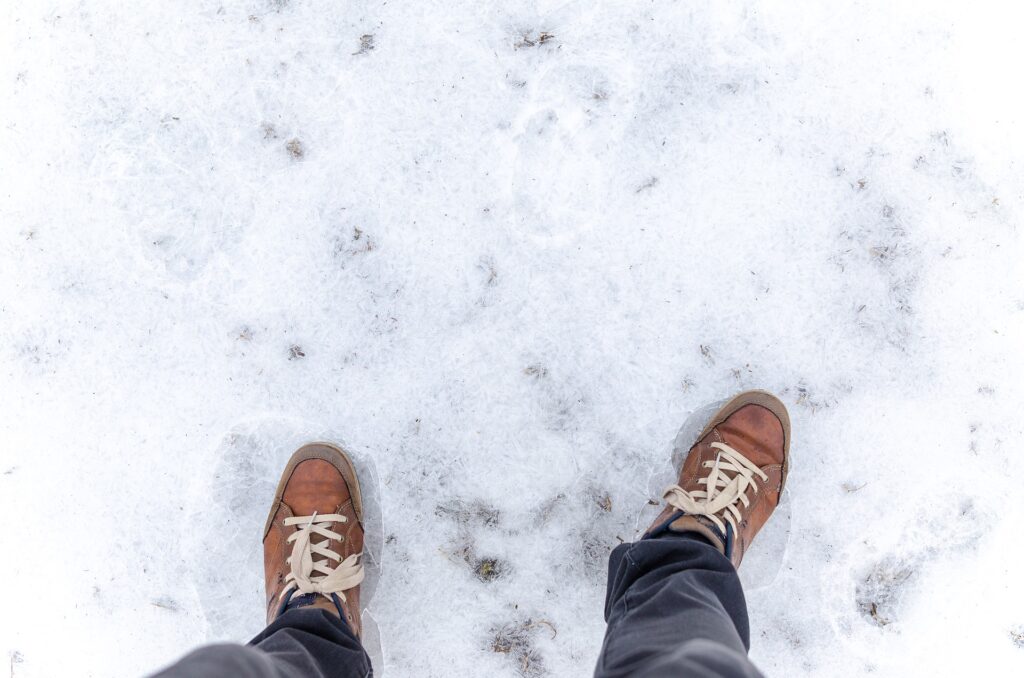 shoes in snow