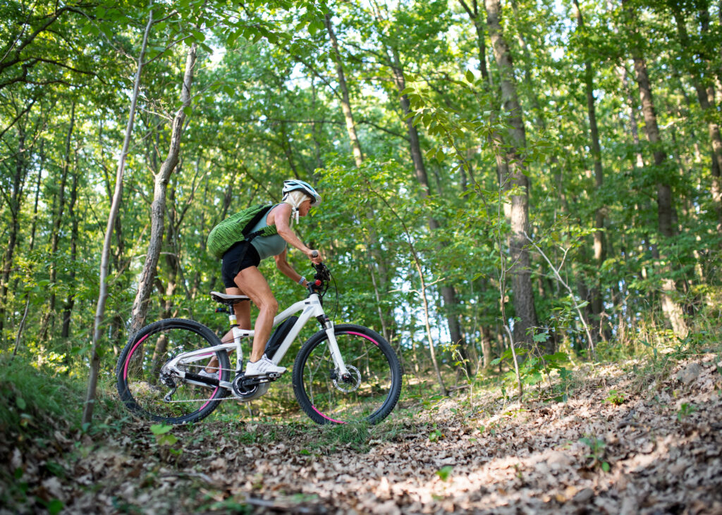 Woman on E-Bike Trail